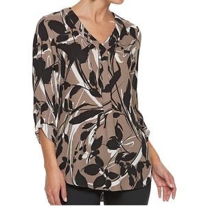 Apt. 9 Roll-Tab Chiffon Tunic Top